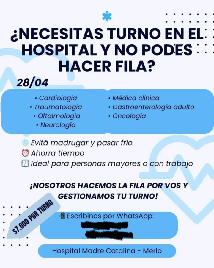 Cobran por hacer fila en el hospital de San Luis
