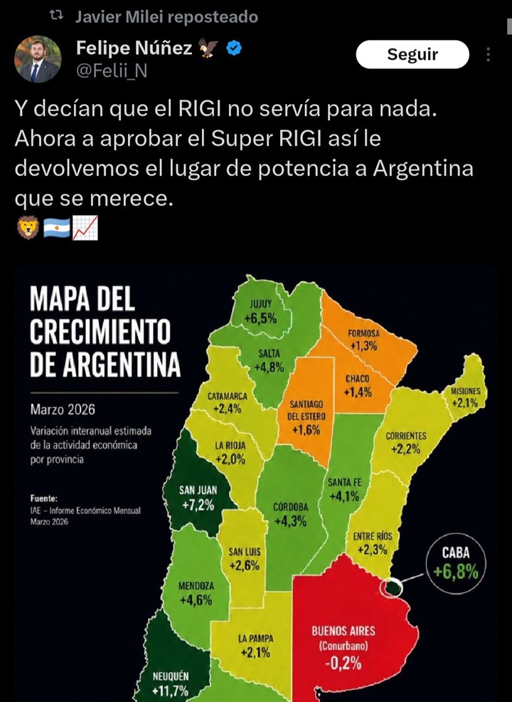 El mapa de Argentina sin Tucumán 
