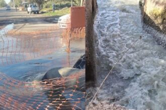 Desborde cloacal en Los Corralitos