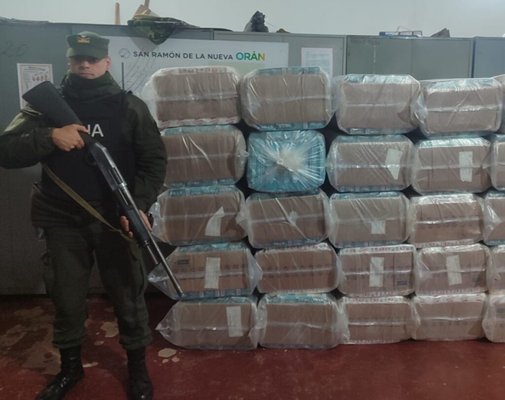 Patrulla de gendarmes incautó más de una tonelada de hojas de coca